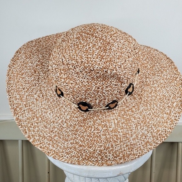 Disney Parks Straw Hat Mickey Charms Wide Brim Floppy summer Hat - Picture 5 of 9